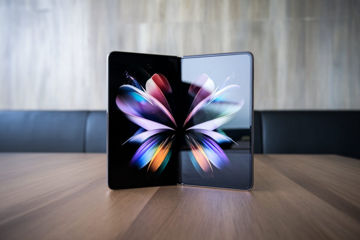 Samsung Galaxy Z Fold7 d&eacute;pli&eacute; avec &eacute;cran vibrant